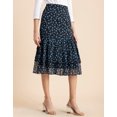 thumbnail image 2 of Moomaya Printed Layered Skirt For Women, Elastic Waist, Tiered Chiffon Midi Skirt, 2 of 8