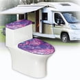 thumbnail image 6 of HELLHERO Adds Holiday Charm Polyester Fabric Toilet Seat Protector Elastic Bottom Fashion Toilet Dust Cover Set Fits All Toilet Shapes for Modern Bathrooms, Cosmic Mandala Bloom, 6 of 8