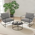 thumbnail image 1 of Juego de 2 Sillones Acentuadores Modernos – Marco Metálico – Tapizado – Cojín Suave – Sala de Estar, 1 of 7