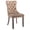 Khaki, variant on Set of 2 Fabric Dining Chairs Luxury Tufted Back with Nailed Trim and Back Ring Pull Home Kitchen Dining Room Chairs Armless Side Chairs Solid Rubber Wood Legs ()
