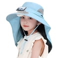 thumbnail image 3 of LNMQLPDBS Sun Hat for Kids Anti-Uv Girls Boys Sun Hats with Big Neck Flap and Solar Fan Wide Brim Sun Protection Beach Hat with Adjustable Chin Strap Outdoor Bucket Hat for Fishing & Beach, 3 of 4