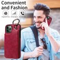 thumbnail image 6 of Nalacover for iPhone 11 Pro Max Wallet Case with Card Slots & Metal Finger Ring, Durable PU Leather Back Double Magnetic Botton Flip Kickstand Purse Shockproof Phone Case,Red, 6 of 10