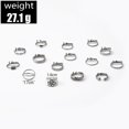 thumbnail image 2 of CILENON Gold Band Ring Woman 15Pcs Women Bohemian Rings Knuckle Rings Set Gem Crystal Rings Joint Knot Ring Sets for Teens Party Fesvital Jewelry Gold Engagement Rings for Women (Silver,One Size), 2 of 6