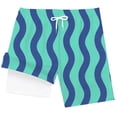 thumbnail image 2 of sususu Boys Swim Trunks with Compression Liner High Visibility Quick Dry Bathing Suit Vintage Swimming Shorts Kids Blue 9-10 Years, 2 of 4