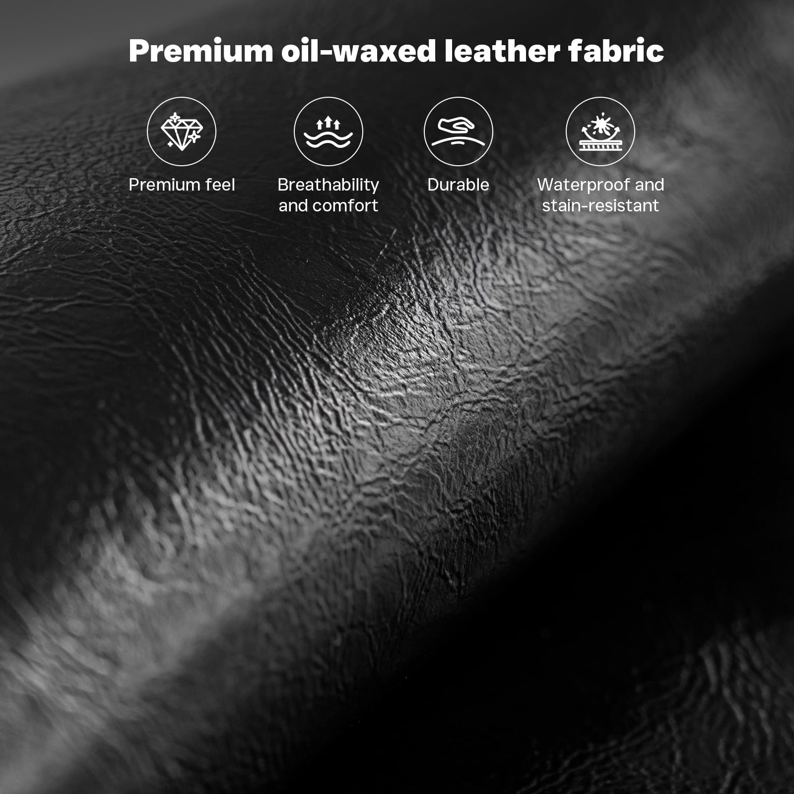 Patbrela Headboard Queen Size, Luxury Oil-Waxed Leather Upholstered Headboard with Adjustable Height Headboard from 42.1" to 46.1", Black