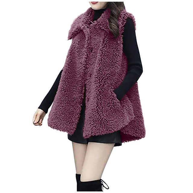Birdeem Womens Winter Lapel Solid Color Long Sleeve Button Plush Jacket Tops