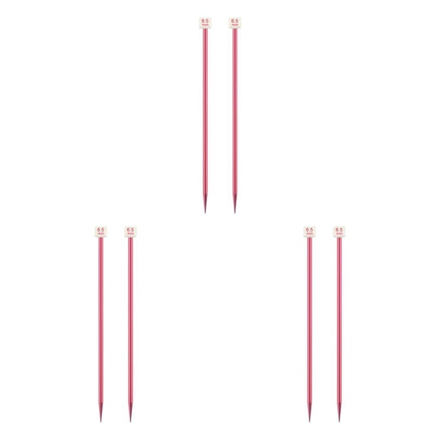 serony Color Random Single Pointed Knitting Needles Sweater Weaving Needle Handknitting Tool Home Supplies 13.78 Inch 6.5mm 3Set