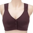 thumbnail image 4 of 3 Pack Convenient Front Button Bra Sleep Bras Front Closure Everyday Sports Bras for Middle Aged Elder Women, 4 of 7