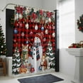 thumbnail image 4 of Christmas Snowman Bathroom Shower Curtain Squirrel Cat Xmas Tree Ball Plaid Winter Waterproof Washable Shower Curtains for Bathtub Bath Decor with Grommets and Hook 72 X 72 Inch, 4 of 8