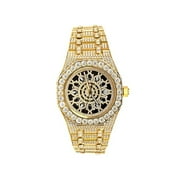 14K Yellow Gold Tone Stainless Steel 41MM Moissanite Skeleton Dial Mens Octagon Shape Designer Watch