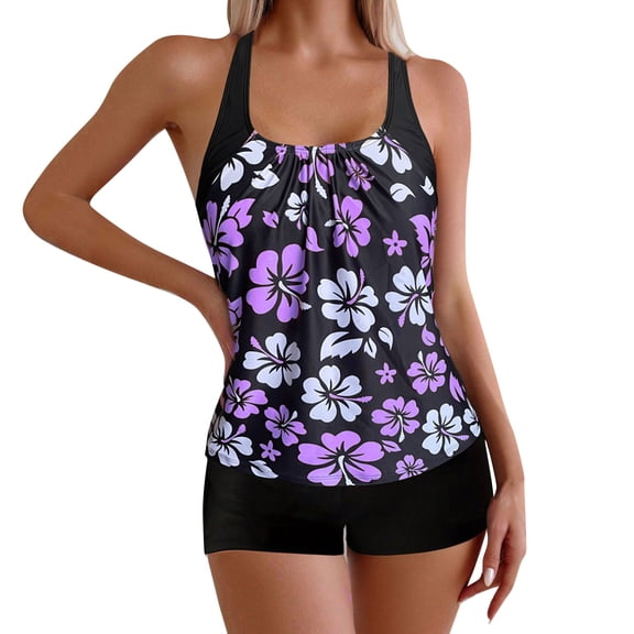 adviicd Bathing Suit for Women Tummy Control Bathing Suits Athletic Swimwear (Purple,S)