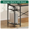thumbnail image 6 of Huuger Computer Desk with Adjustable Shelves, 55 inch Gaming Desk with LED Lights & Power Outlets, Home Office Desk with Monitor Stand, Hooks & CPU Stand, Black, 6 of 11