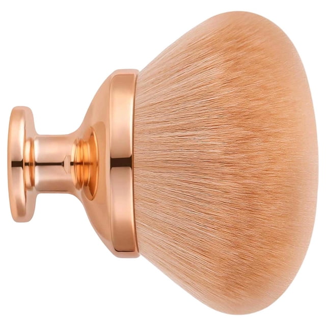 Multifunctional Face Makeup Brush for Loose Powder Electroplated Handle Large Soft Head for All Skin Types