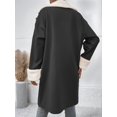 thumbnail image 3 of Abrigos de Invierno de Larga con Solapa Forrada para Mujer, Chaqueta Larga y Cálida con Doble Botonadura, Abrigo de Felpa. Gris Oscuro S, 3 of 6