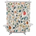 thumbnail image 2 of Spring Flower Shower Curtain for Bathroom Decor, Pomegranate Leaf Pastoral Flowers Vintage Waterproof Fabric Shower Curtain, 36"x72" Set with 12 Hooks, 2 of 9