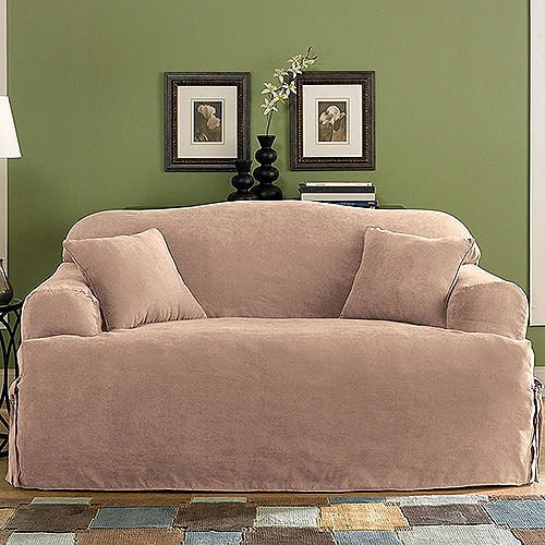 Sure Fit Soft Suede T- Cushion Sofa Slipcover - Walmart.com