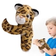 thumbnail image 2 of Cute Leopard Print Plush Stuffed Animal Toy with Papa Ring Bracelet Accessory - Soft Zoo Animal Doll with Creative Wristband for Kids, Girls Birthday Party Favor Gift, 2 of 9