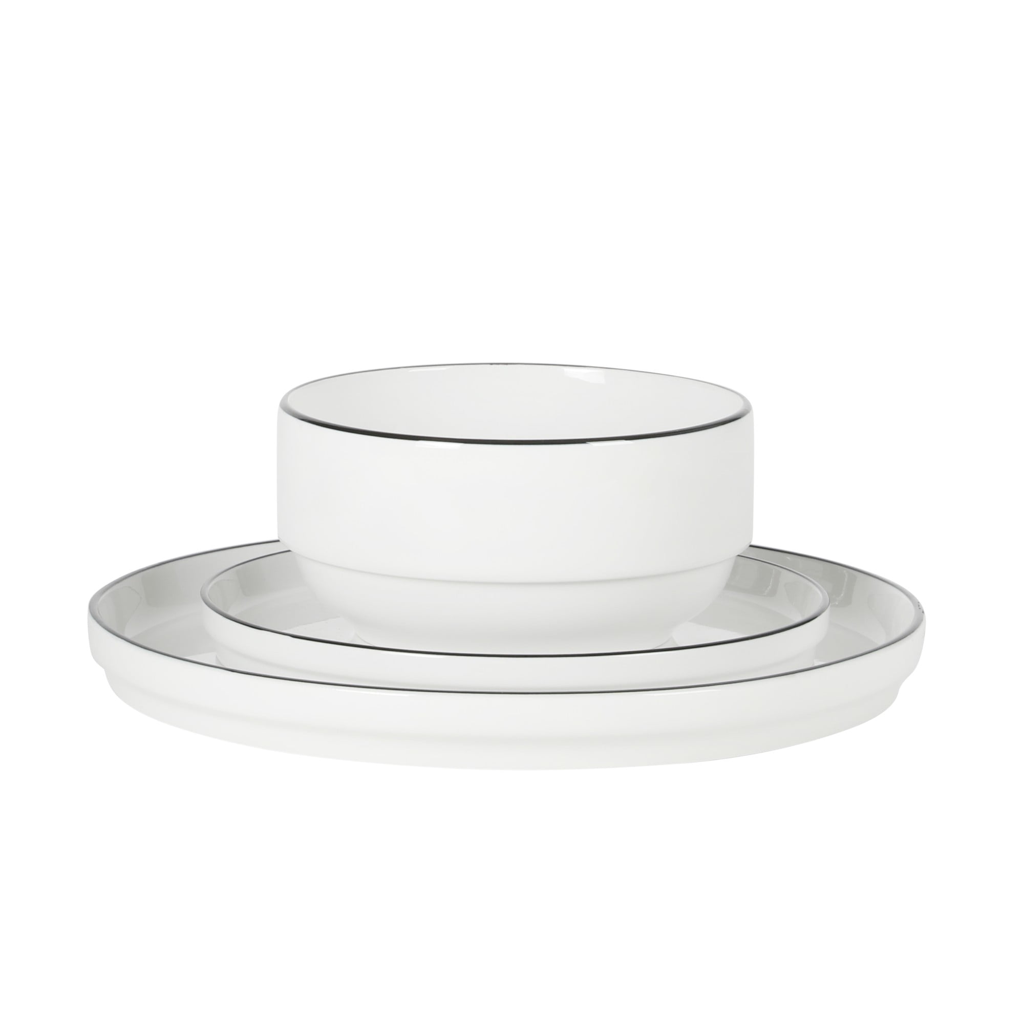 Gibson Home Rothenberg Plates and Bowls 18 Piece Porcelain White Dinnerware Set | Stackable Dishes | Microwave & Dishwasher Safe