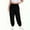 Black-04, variant on Womens Pants Plus Size Fashion Casual Solid Color Trousers with Pocket Elastic Waist Comfortable Drawing Long Pants