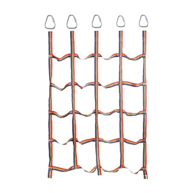 Red de escalada para niños, resistente, con ganchos, para exteriores, deportes, interior, juego novedoso, red de cuerda colorida para patio trasero