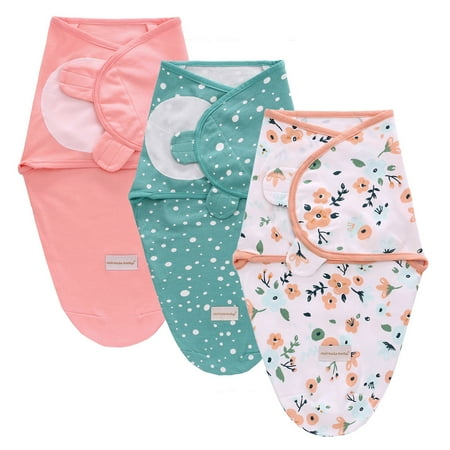 

TOPUNDER Baby Swaddle Wrap 3Pack Infant Wearable Blanket Cotton Cartoon Sleeping Bag Swaddle