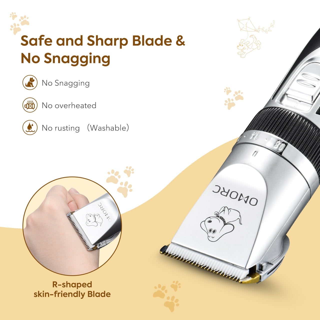 Buy OMORC 24V Dog Clippers, 12 Piece Plugin Professional & Quiet Dog