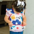 thumbnail image 2 of Tiny Twinkle - Baby - Mess-Proof Apron Bib Ruffle - Waterproof - Machine Washable - Modern Floral, 2 of 7