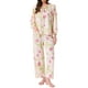 thumbnail image 2 of Conjunto de Pijamas para Mujeres de Manga Larga Floral con Pullover y Laço Frontal, Pantalones Anchos Suaves de 2 Piezas, Rosa Floral, 2 of 5