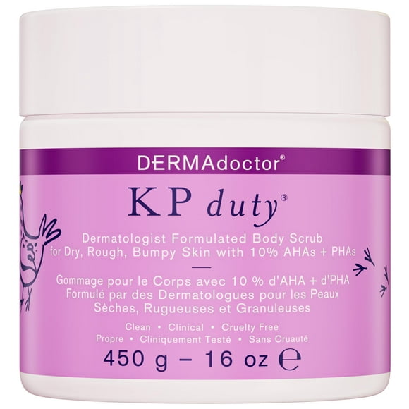 DERMAdoctor KP Bump Eraser Body Scrub Dermatologist Formulated Exfoliant | Keratosis Pilaris Treatment For Dry And Bumpy Skin 10% AHAs + PHAs - 16 fl oz