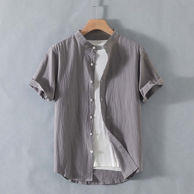 pstuiky camisetas de hombre, Camisa básica holgada de manga corta con cuello en V, informal, a la moda, de color liso, talla grande para hombre camisas casuales para hombre m