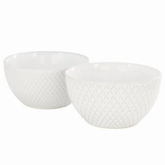 Gibson Elite 148718.02 Earlhart 6 in. Ribbed Sto are Cereal Bowl Set in White - 2 Piece