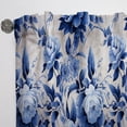 thumbnail image 4 of Designart "Cobalt Blue Double Cameo II" Floral Room Darkening Curtain Single Panel, 4 of 6
