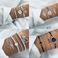 thumbnail image 2 of Boho Geometric Bracelet And Bangle Set For Women With Star Map Heart Charm Beads Chain Fashion Jewelry, 2 of 7