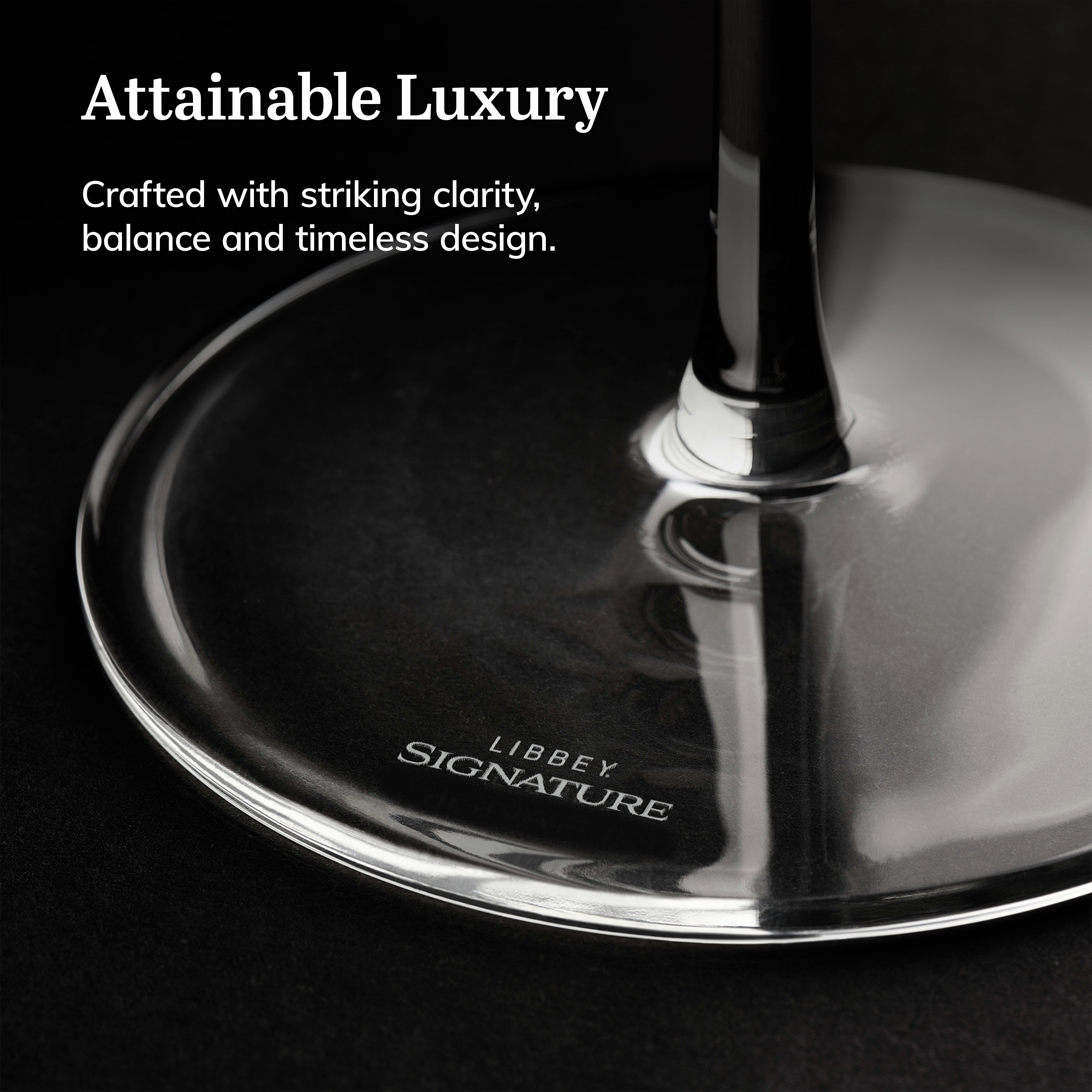 Libbey Signature Greenwich Wine Glass Gift Set, 24 Oz Angular Red Wine Glasses Set of 4 with Pulled Stem, Stemware Glasses for Cocktails, and More