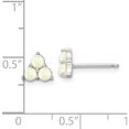 thumbnail image 3 of Sterling Silver Polished Triple White Created Opal Cluster Post Earrings (6.5 X 7.25) Made In China qe16401, 3 of 5