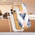 thumbnail image 6 of Allytech Marble Case for Apple iPhone 15 Pro Max 5G 6.7", Hybrid Hard PC Soft TPU Rubber Three Layer Rugged Heavy Duty Shockproof Drop Proof Women Girl Cover for iPhone 15 Pro Max, White Grid Marble, 6 of 7