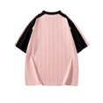 thumbnail image 4 of Xijirk Mens Shirts,Raglan Sleeve Color Block Striped Short Sleeve T Shirt Casual Athletic Fit Comfortable Breathable Tee,Shirts for Men,Pink,M, 4 of 4
