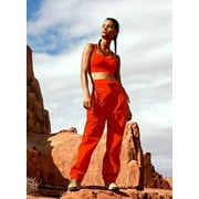 new FREE PEOPLE women pants OB1220672 6600 red flame sz XS $128