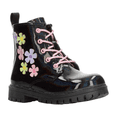 thumbnail image 2 of Bota Vavito Niña Negro Flores Cintas Infantil T18-22 negro 20.5, 2 of 9