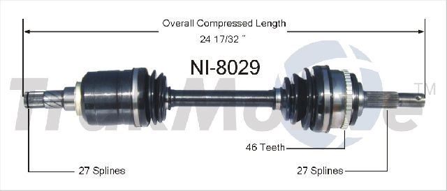Front Left CV Axle Shaft Assembly For 1992 1993 1994 NISSAN MAXIMA