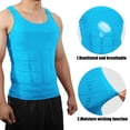 thumbnail image 3 of Unique Bargains Men Body Slimming Tummy Shaper Underwear Stretch Shapewear Waist Girdle Shirt Nylon Light Blue L, 3 of 6