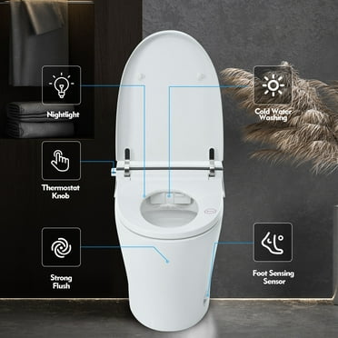 Smart Toilet Bidet Combo with Self-Cleaning Nozzle
