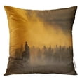 thumbnail image 1 of RYLABLUE Brown Desert Western Cowboys Riding Horses Roping Wild Dusk Dust Throw Pillowcase Cushion Case Cover, 1 of 1