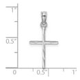 thumbnail image 2 of 12mm 10k White Gold Sparkle-Cut and Polished Religious Faith Cross Charm Pendant Necklace for Women, 2 of 2