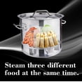 thumbnail image 3 of ARC USA Three in One 13 Gallon 52QT Stainless Steel Stock Pot Tamale Steamer with Lid & Steamer Rach, 3 of 6
