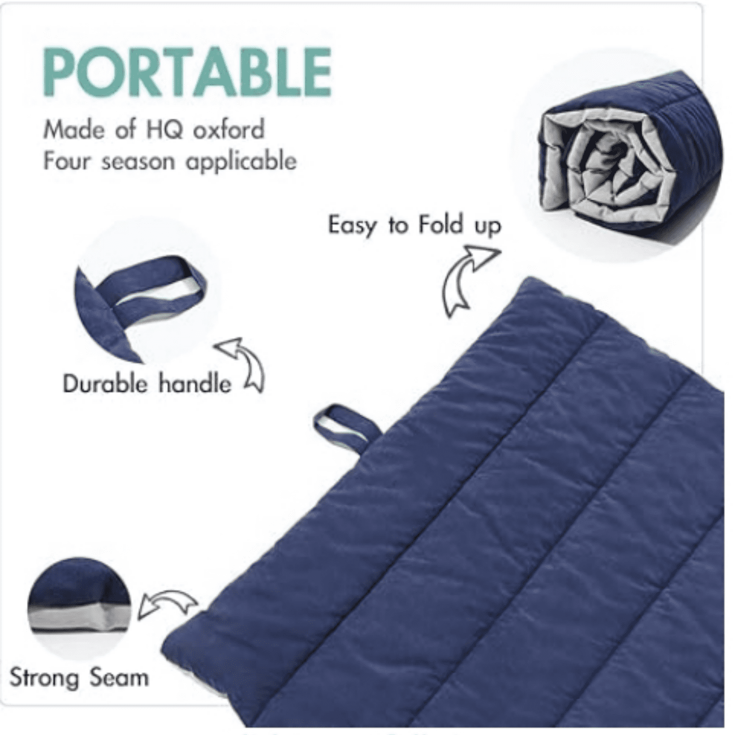 Outdoor Dog Bed, Waterproof, Washable, Large Size, Durable, Water Resistant, Portable and Camping Travel Pet Mat