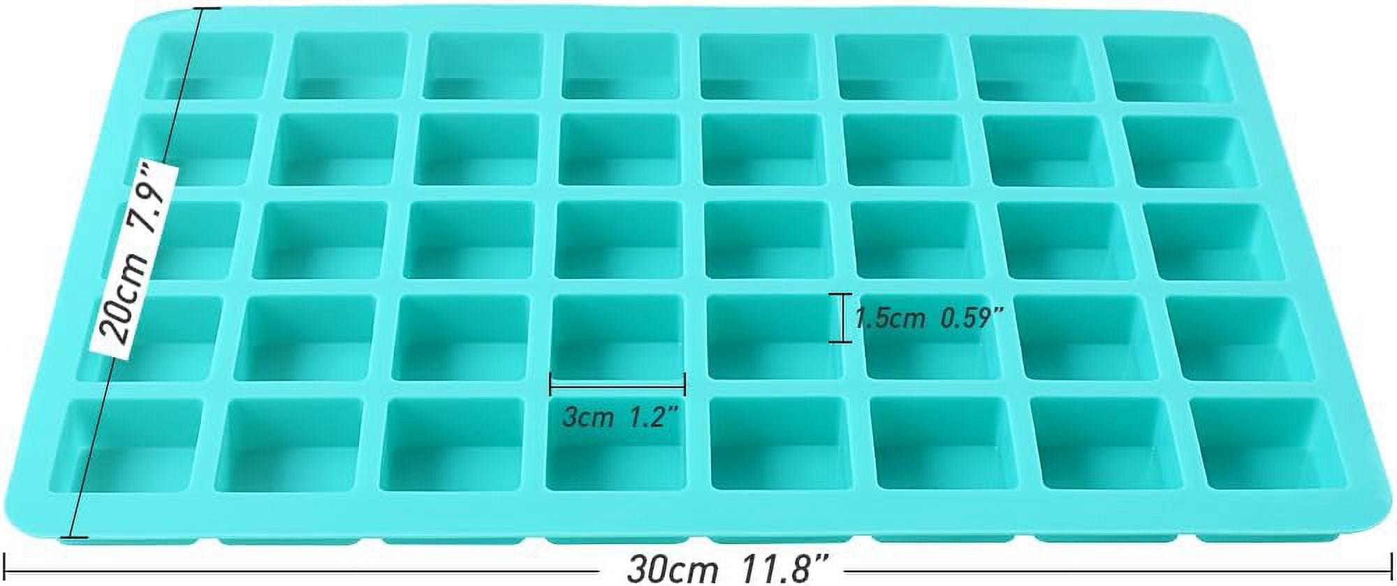 40 Cavities Square Silicone Mold, for Making Chocolate Candy, Ice Cube Tray, Truffles Pralines, 3 Packs and 2 Droppers