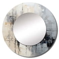 thumbnail image 2 of Designart "Winter'S Simplicity" Winter Landscape Grey Large Round Mirror - Round Bedroom Mirror Wall Decor - Traditional Round Printed Mirror - 36" x 36", 2 of 6