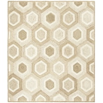 SAFAVIEH Natural Fiber Priscilla Geometric Braided Jute Area Rug, Grey/Ivory, 8' x 10'
