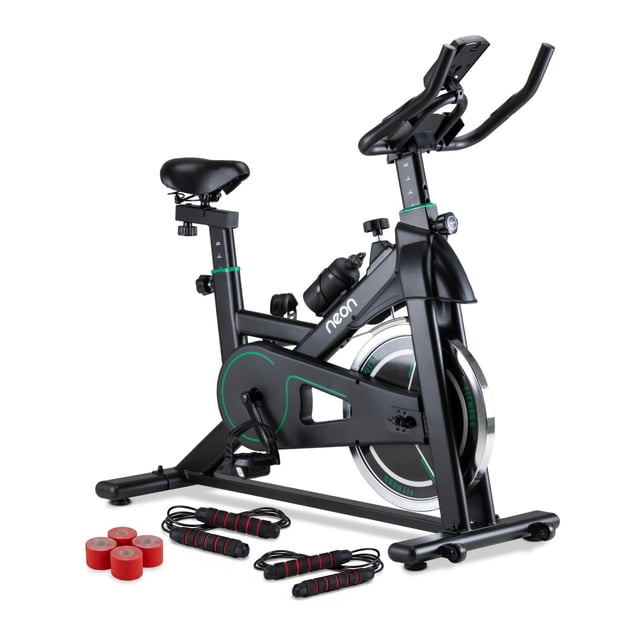 Combo Bicicleta Estática Spinning Rueda 15 kg + 2 Cuerdas Saltar 300 cm + 4 Cintas deportivas